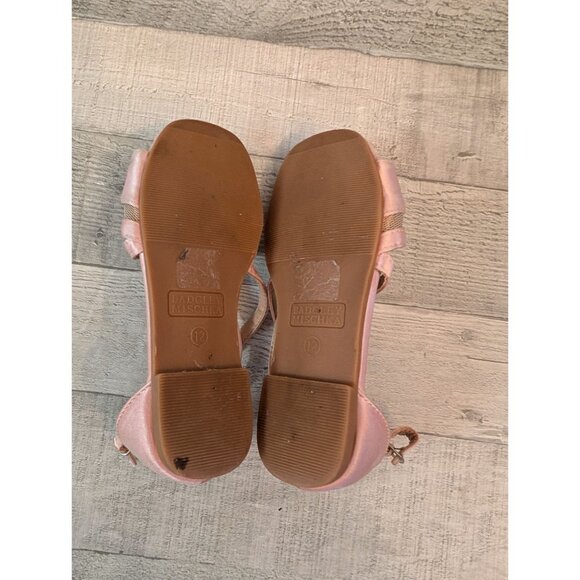 Badgley Mischka Girls Pink Satin Rhinestone Sandals Size 12 - Picture 7 of 7